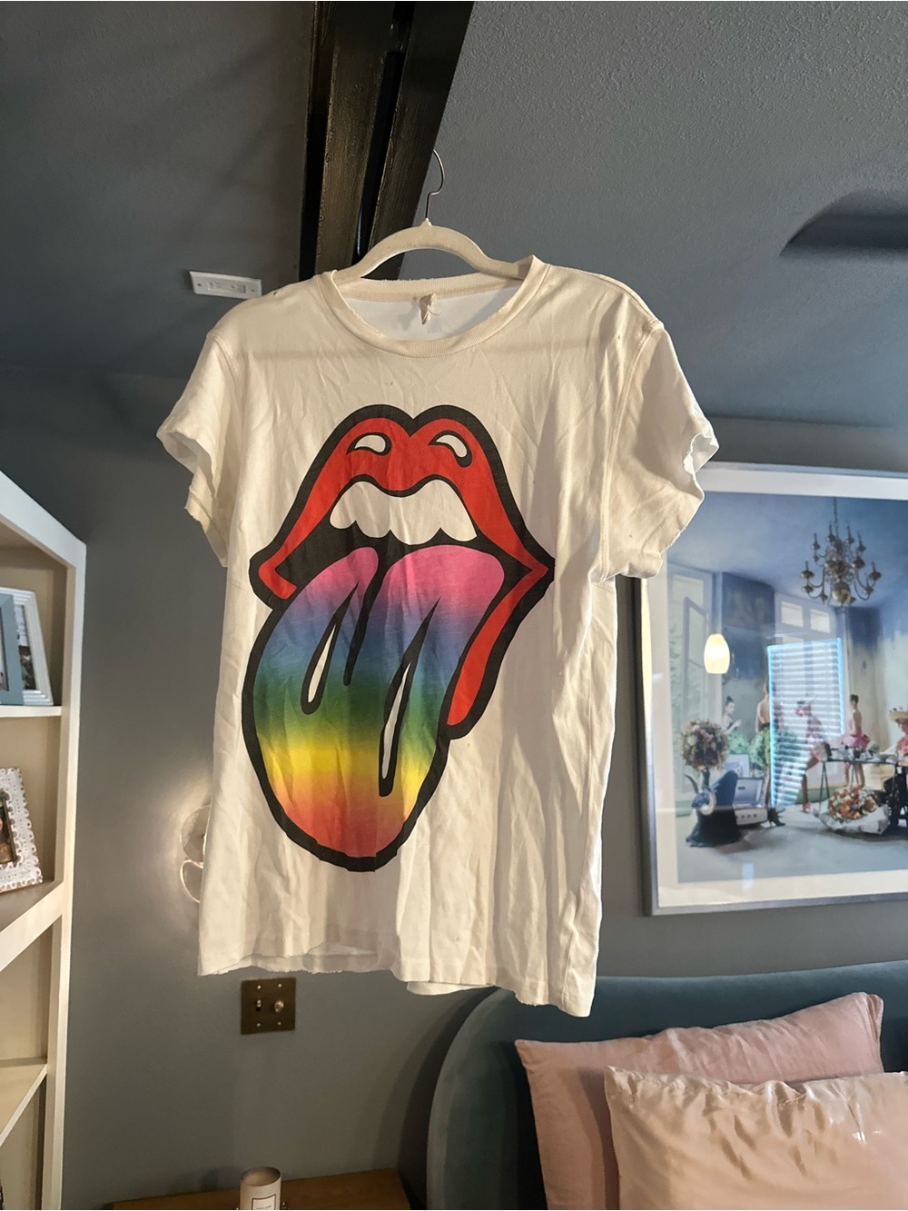 White Graphic Rolling Stones Tee
